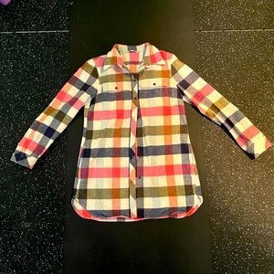 LL Bean Flannel Button Down Tunic